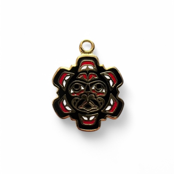 Haida Sun Rococco Pacific Northwest First Nation Art Pendant Jewelry Accessory - Picture 1 of 7